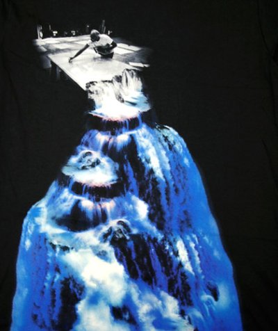 画像1: IMAGINARY FOUNDATIONメンズ半袖Tシャツ「Falling Water/ブラック」