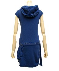 画像4: PSYLO レディース・ノースリーブ・ワンピース「Soba Sleeveless / ネイビー」 (4)