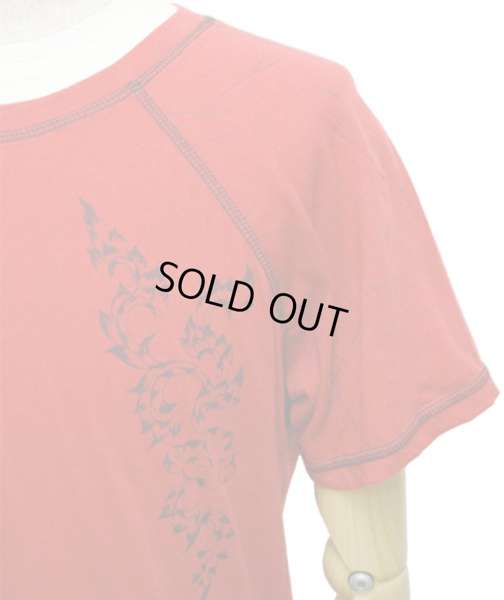 画像2: PSYLO メンズ・半袖カットソー「Dragon Tee / レッド」 (2)