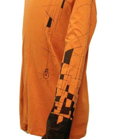 画像1: PLAZMAメンズ・長袖Tシャツ「Criss Cross /オレンジ」