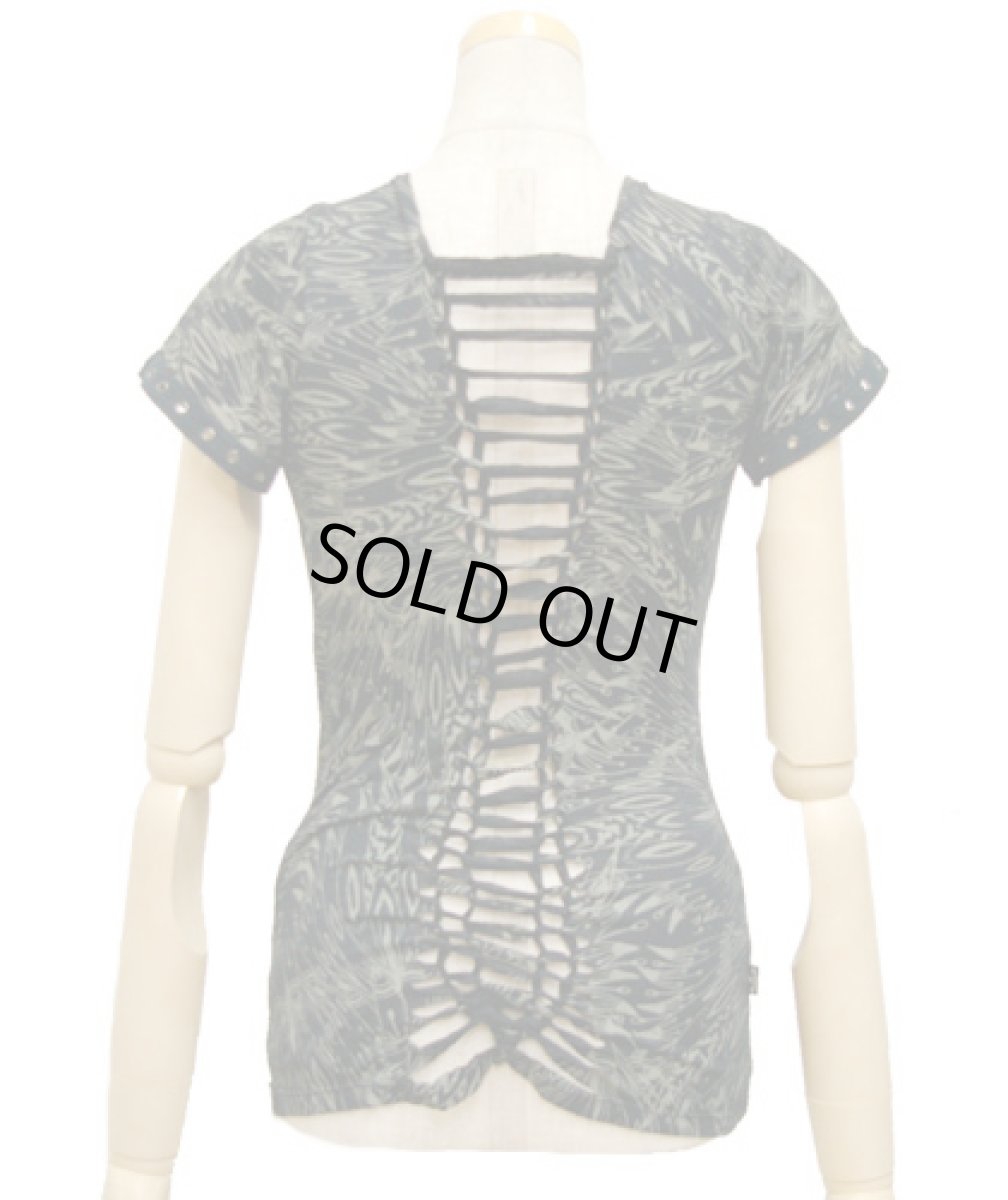 画像3: PSYLO レディース・半袖カットソー「Mouth Braided Top / ブラック」 (3)