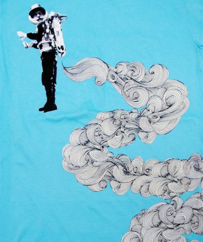 画像1: IMAGINARY FOUNDATIONメンズ半袖Tシャツ「Jetpack/アクア」