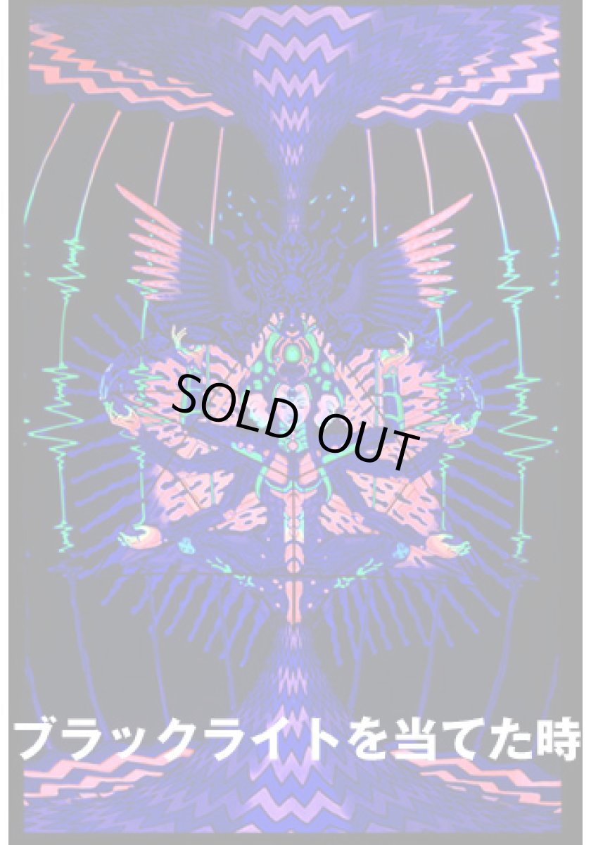 画像2: SPACE TRIBEバティック1m×2m「Garudatron」 (2)