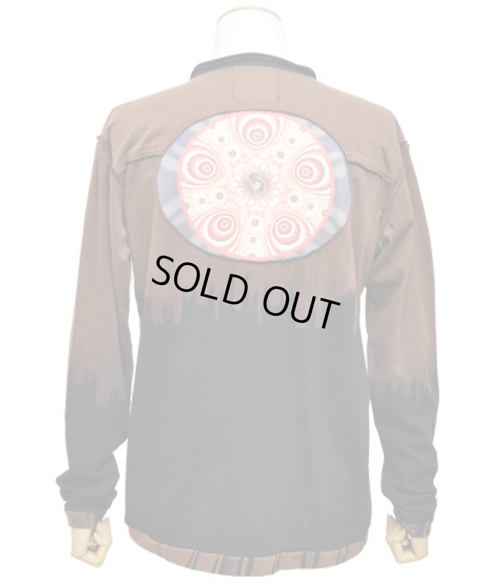 画像4: PUMAYANA メンズ・長袖カットソー/ブラウン×ブラックD (4)