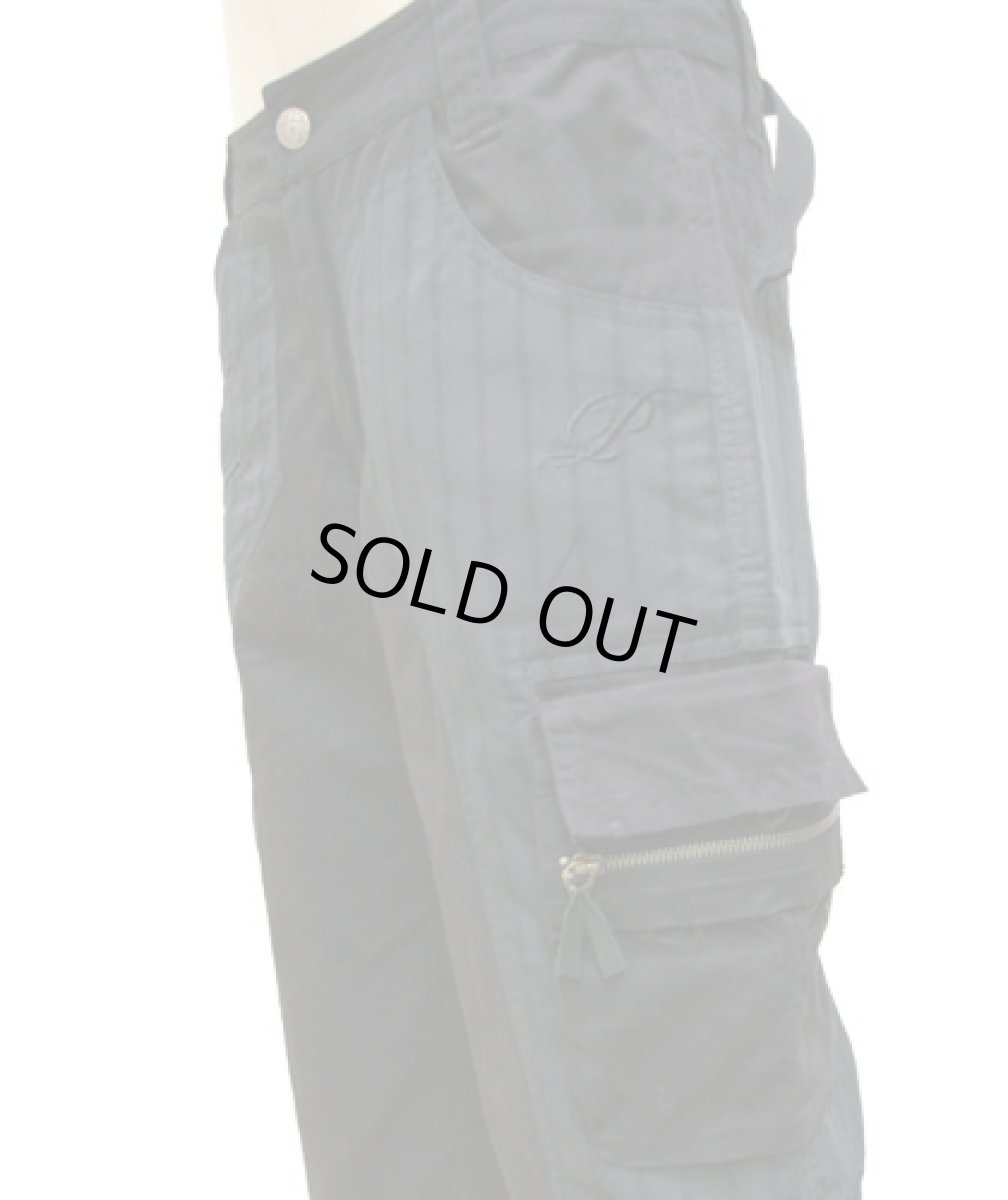 画像2: PSYLO メンズ・パンツ「Stripy 3/4 Shorts / ブラック」 (2)