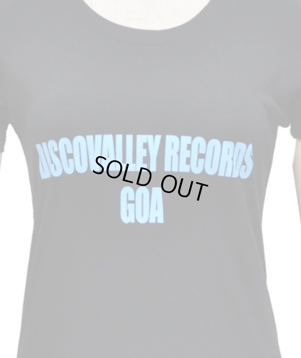 画像2: DISCOVALLEYオフィシャル・レディースTシャツ/ブラック×ブルー (2)