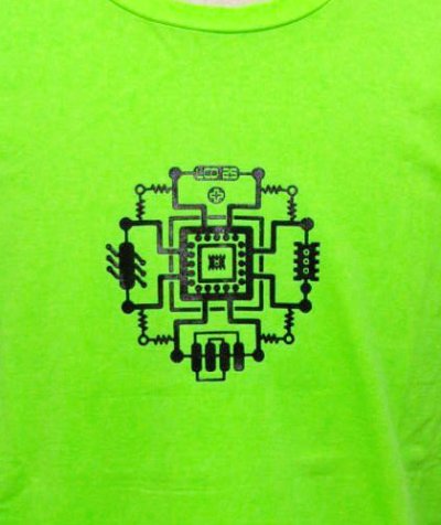 画像3: SPACE TRIBEメンズ・Tシャツ「Circuit board/ネオンライム」