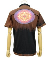 画像3: PUMAYANA メンズ・Vネック半袖Tシャツ「Selvayana / ブラウン×ブラック」 (3)