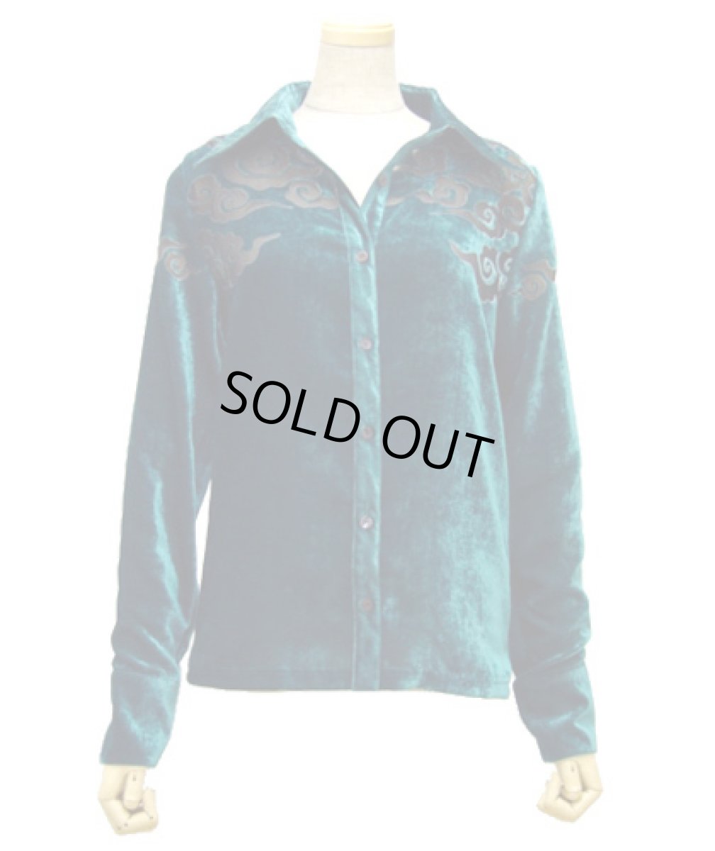 画像1: MASH MANIAレディース・ボタンシャツ「雲 / ネイビー」 (1)