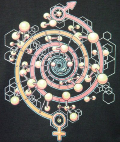 画像2: SPACE TRIBEメンズTシャツ「DNA/オレンジ」