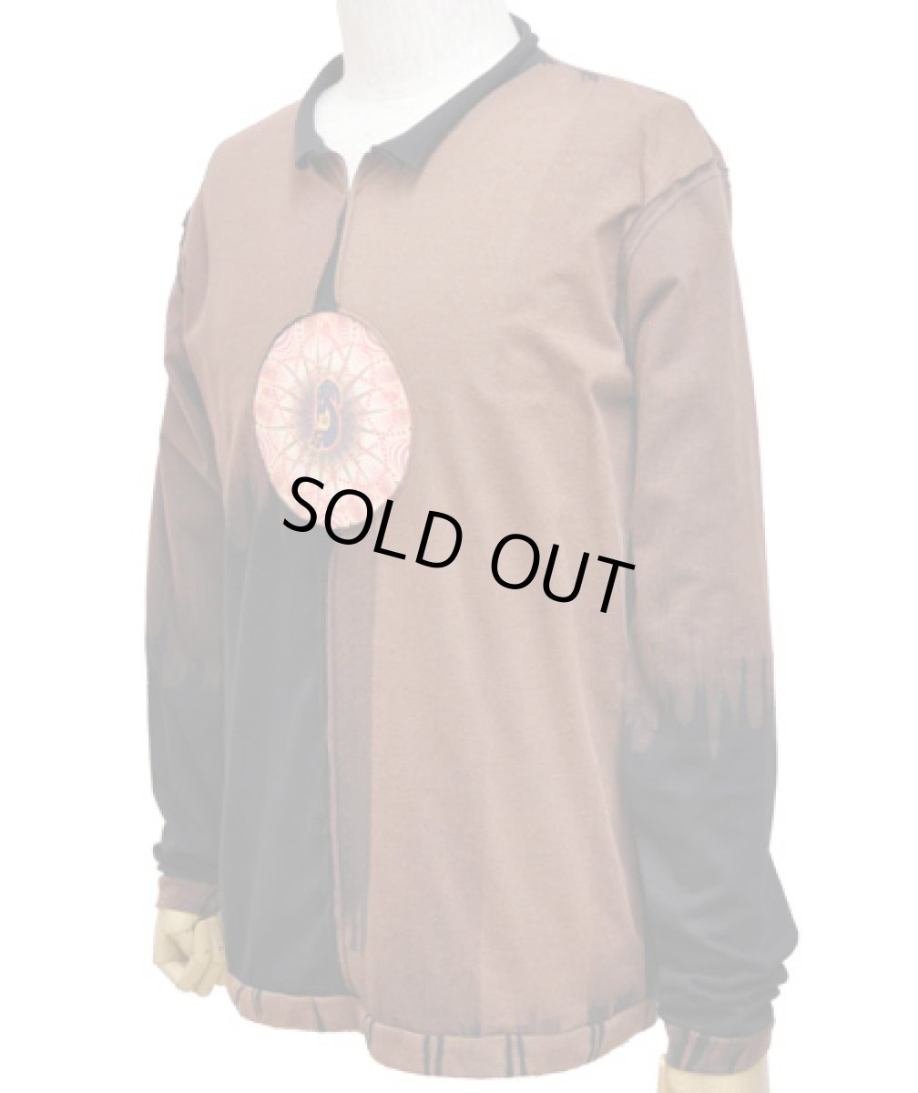 画像3: PUMAYANA メンズ・長袖カットソー/ブラウン×ブラックD (3)