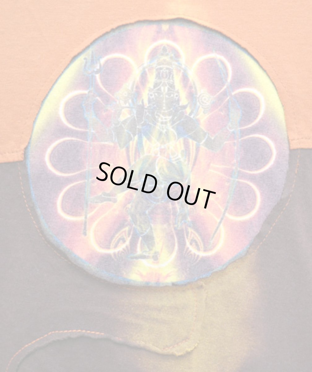 画像2: PUMAYANA メンズ・長袖カットソー「Shiva Powa / オレンジ×ブラウン」 (2)