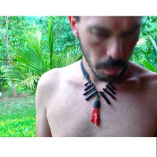 画像3: X-tribal「スポンディラス・黒珊瑚・ネックレス"アフロ"」 (3)