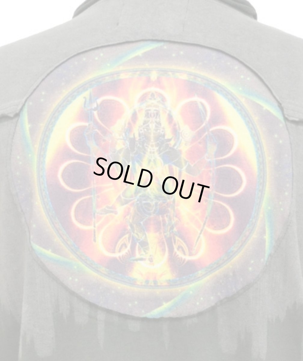 画像5: PUMAYANA メンズ・長袖カットソー「Shiva Powa / グレー×グリーン」 (5)