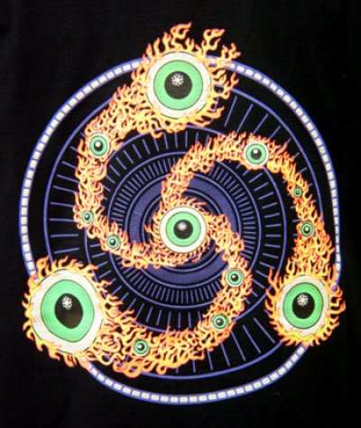 画像3: SPACE TRIBEメンズTシャツ『FIRE EYE/オレンジ』