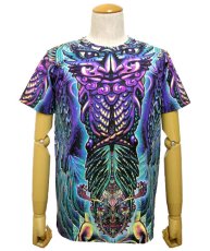 画像2: SPACE TRIBEメンズ・Tシャツ「Rainbow Barong Totem」 (2)