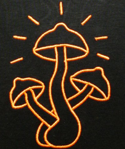 画像3: SPACE TRIBEメンズ・Tシャツ「Shrooms・UV Orange」