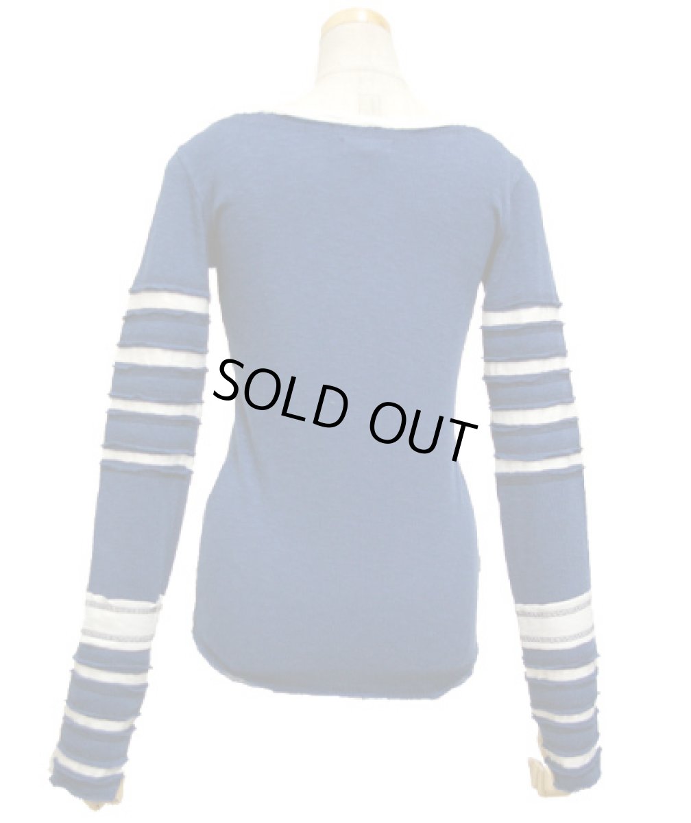 画像5: PSYLO レディース・カットソー「Lampu Slub Sweater / ネイビー×ホワイト」 (5)